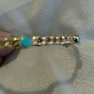 Melinda Maria Jewelry - Gold Chain Link Turquoise-Colored Bangle Melinda Maria Jewelry - Gold Chain Link Turquoise-Colored Bangle